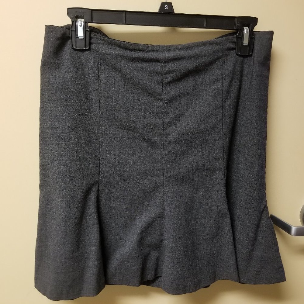 Grey half pleated mini-skirt